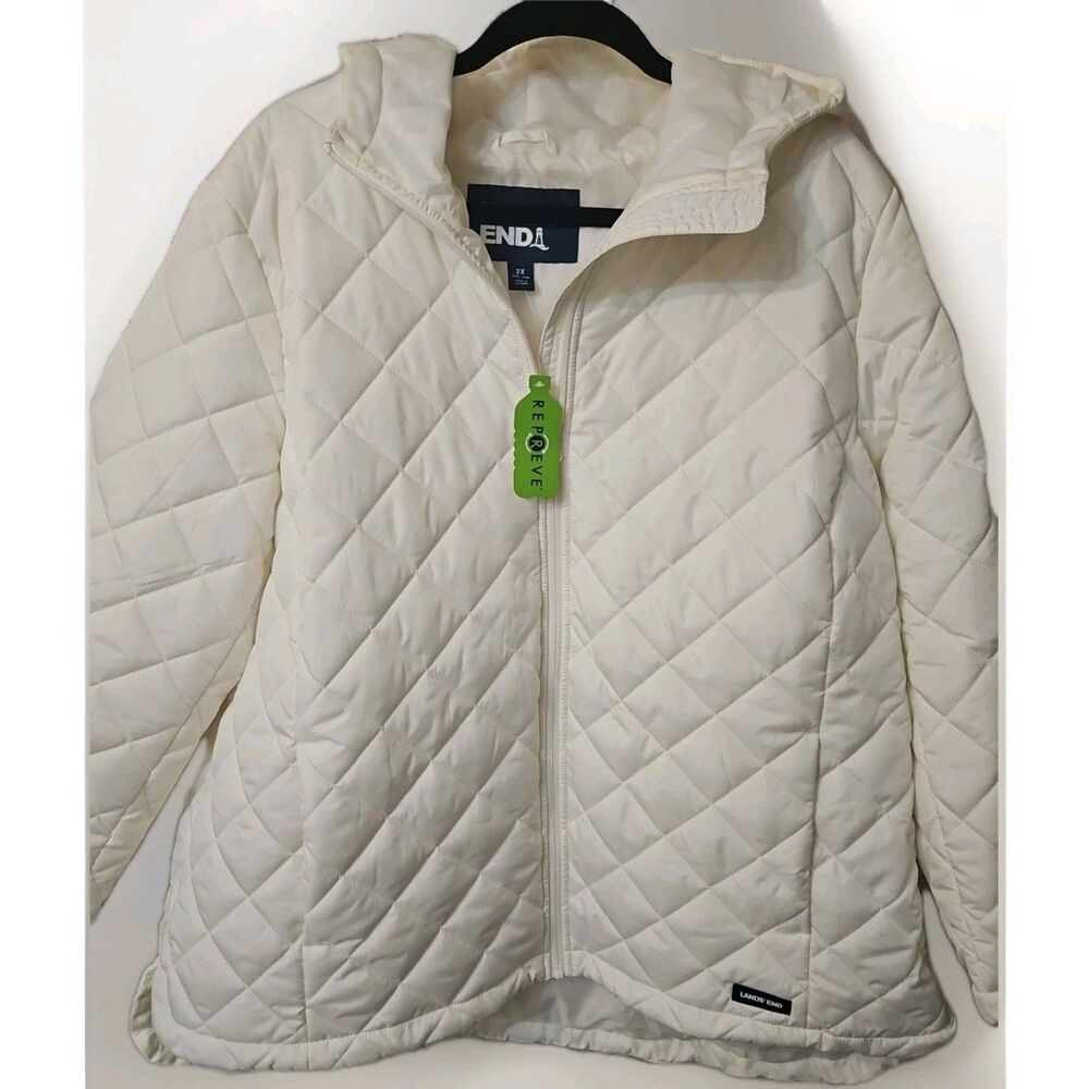 Lands' End Feather Free Puffer Hooded Insulated Jacket Sz 2XL NEW